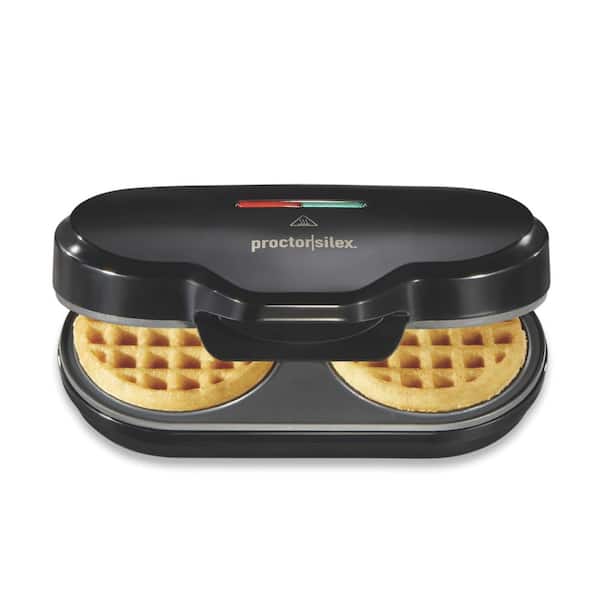 Proctor Silex 700 W 2-Waffle Black Petite American Nonstick Waffle