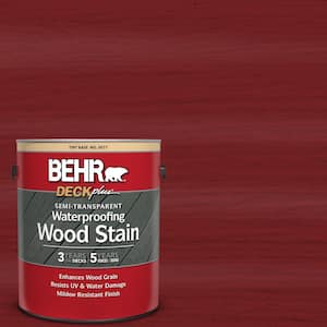 1 gal. #ST-112 Barn Red Semi-Transparent Waterproofing Exterior Wood Stain