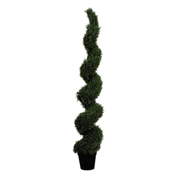 Nearly Natural 7 ft. UV Resistant Artificial Rosemary Spiral Topiary Tree (Indoor/Outdoor)
