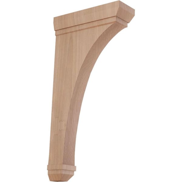 Ekena Millwork 2-1/4 in. x 7 in. x 14 in. Unfinished Wood Cherry Stockport Corbel