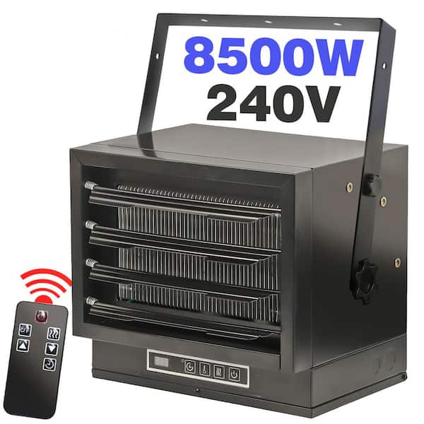 8500W Electric Garage Heater 240V with Thermostat and Timer, with Overheat Protection and Remote, Hardwired(NO PLUG)