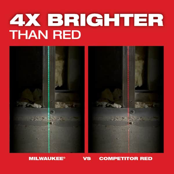 Milwaukee - 100 ft. REDLITHIUM Lithium-Ion USB Green Rechargeable Cross Line Laser Level with Charger