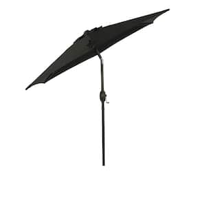 7.5 ft. Polyester Market Patio Umbrella in Black