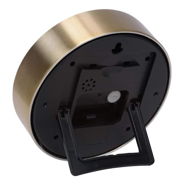 La Crosse Clock 6 in. Wells Brass-Finish Metal Wall/Table Quartz