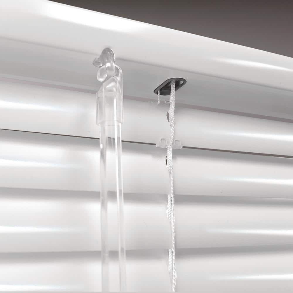 Size 39 in. W x 48 in White Cordless Aluminum Mini Blinds for Windows with 1 in. Slats - 39 in. W x 48 in. L(Actual Size 38.5 in. W x 48 in.L)