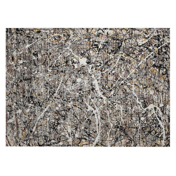 Chantille Machine Washable Indoor/Outdoor Abstract ACN2389 Black 2 ft. x 3 ft. Accent Rug