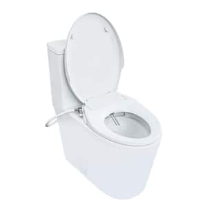 Elongated Bidet Toilet Combo Dual Flush 0.9/1.28 GPF in White with Non-Electric Bidet Seat