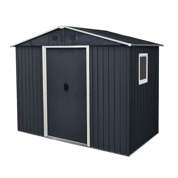 8 ft. W x 4 ft. D Metal Shed with Double Door (32 sq. ft. )