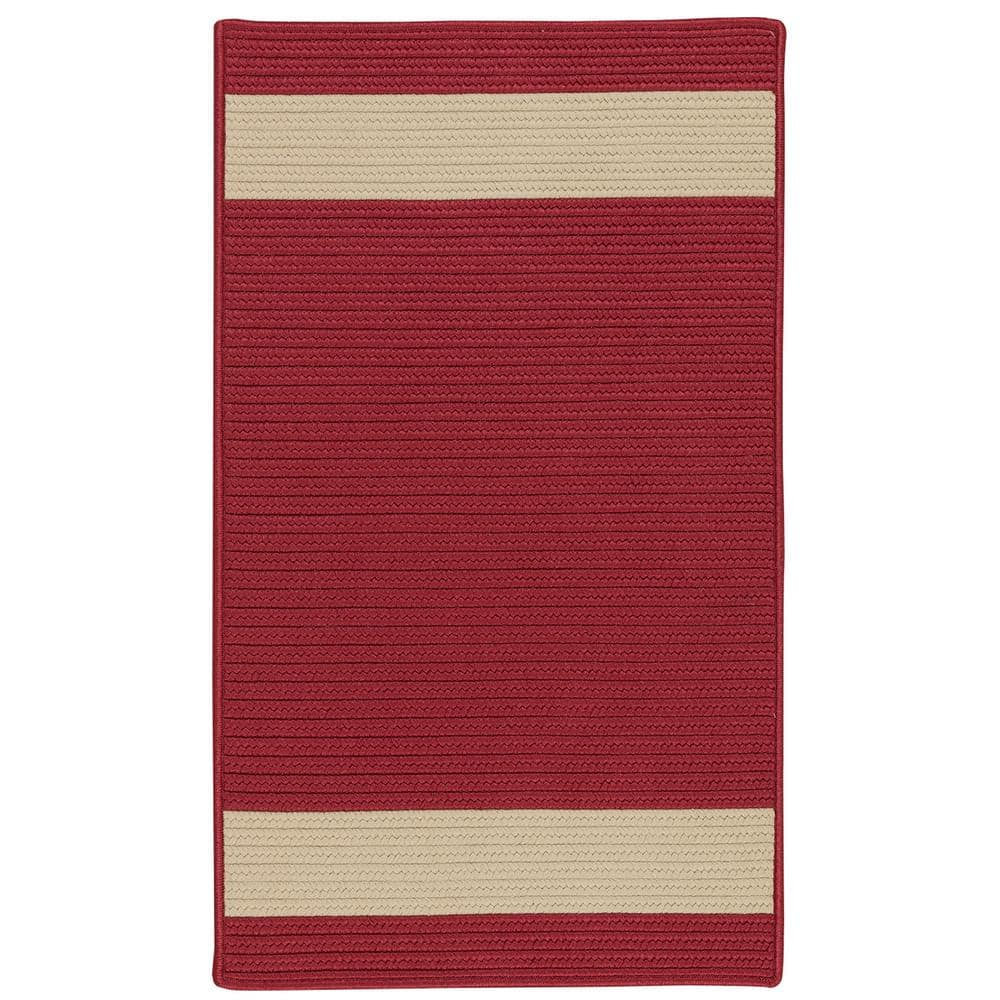 Aurora Red Sand 5 ft. x 7 ft. Stripe Indoor/Outdoor Area Rug