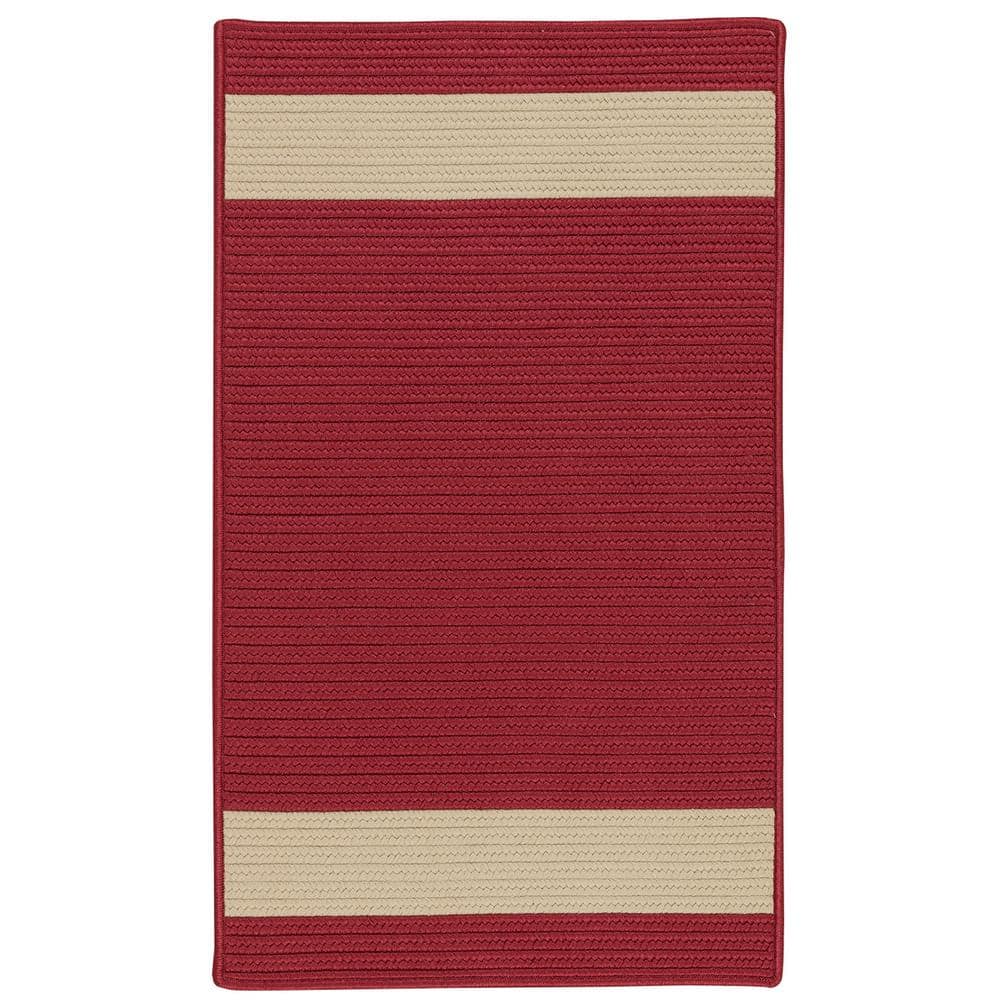 Colonial Mills Aurora Red Sand 10 ft. x 13 ft. Stripe Indoor/Outdoor Area Rug -  AR55R120X156S