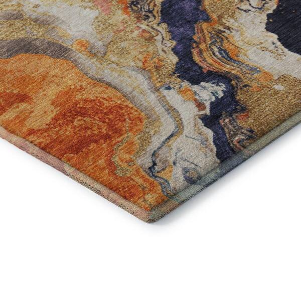 Mayfield Premium Machine Washable Abstract AMF1908 Linen 3 ft. x 5 ft. Area Rug