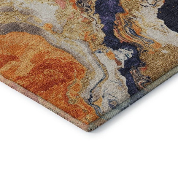 Mayfield Premium Machine Washable Abstract AMF1908 Linen 9 ft. x 12 ft. Area Rug