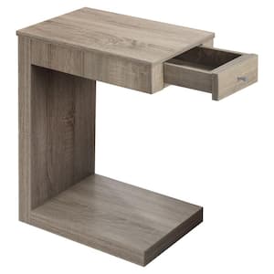 Jasmine 24 in. Dark Taupe with A Hollow Core Particle Board and MDF Accent Table