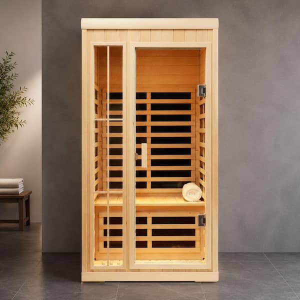 Sunhayato BG-221 Aセット イナオイザーブローガン Spygo Moray 1-2 Person Indoor Hemlock Sauna with 7 Far-Infrared