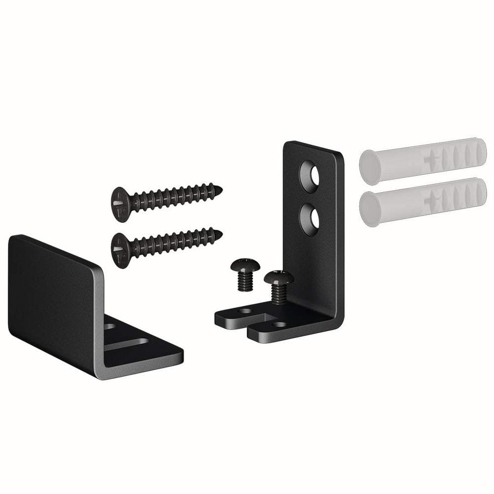 Adjustable Black Steel Wall Mounted Barn Door Floor Guide