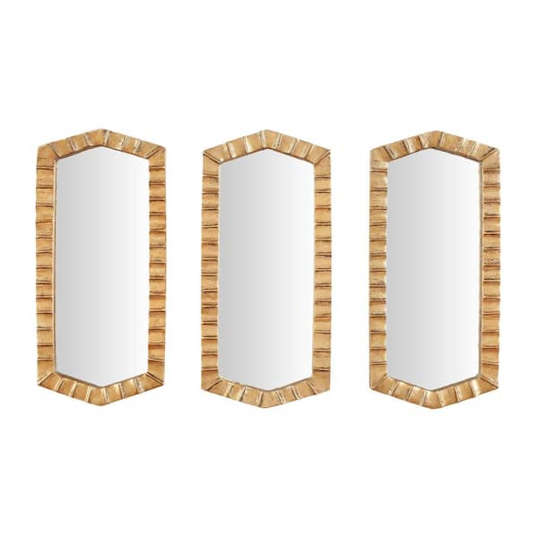 Stylewell Small Hexagonal Gold Textured, Small Gold Wall Mirror Set
