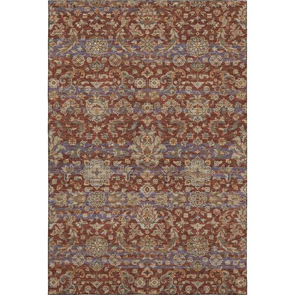 Mayfield Premium Machine Washable Abstract AMF2485 Burgundy 10 ft. x 14 ft. Area Rug