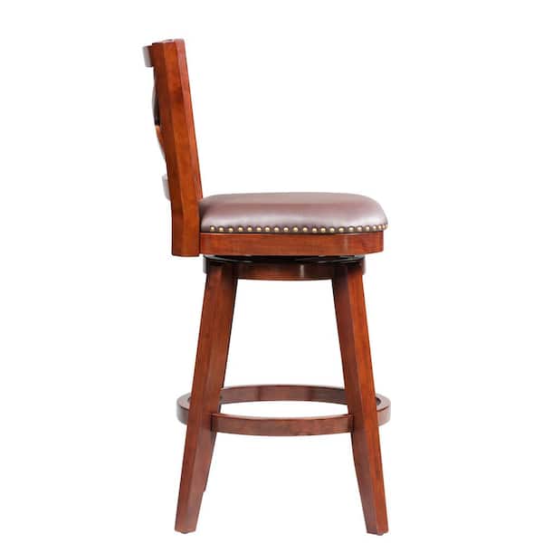 Broadmoor 44 in. Cherry Wood Swivel Barstool