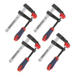 4 in. 300 lbs. F Clamp Set, Heavy Duty F Style Bar Clamps for Woodworking (4-Pack)