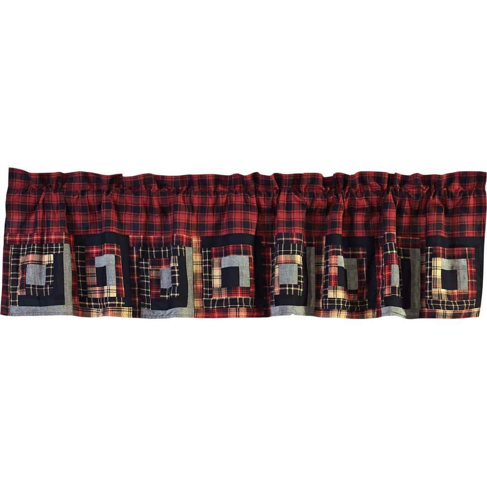 Cumberland Patchwork Red and Black Cotton Valance 16x72