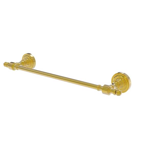 Allied Brass Retro Dot Collection 24 in. Wall Mounted Towel Bar in Polished Brass