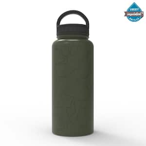 32 oz. Go Outside Crocodile Green Insulated Stainless Steel Water Bottle with D-Ring Lid