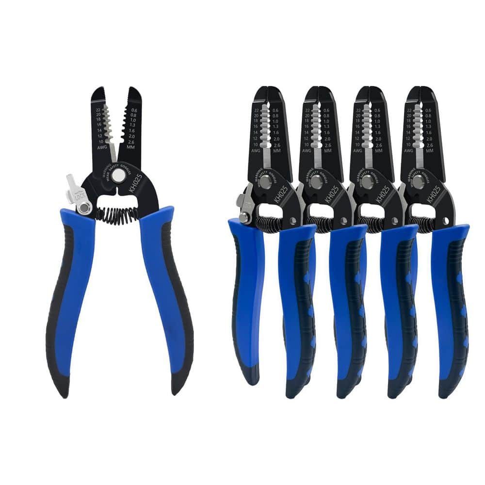 5 Pack Wire Stripper and Cutter with Safety Lock Spring Loaded Stripping Pliers for 10-22 AWG Wires Multi-Use price history on PriceWatchPro