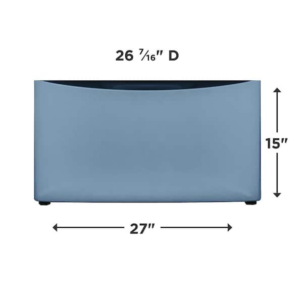 27 in. Laundry Pedestal with Storage Drawer in Glacier Blue