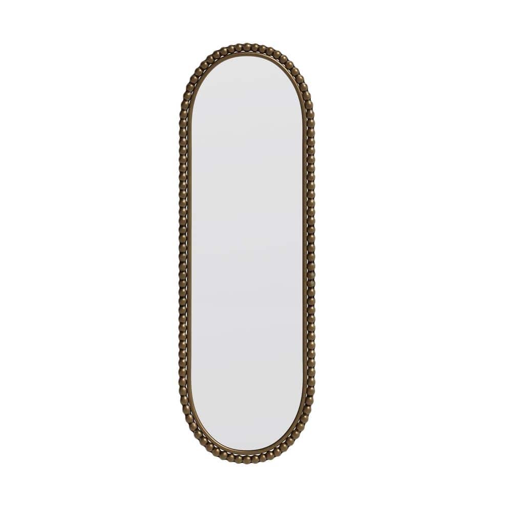 Antique Effect 15.75 in W x 47.25 in. H Iron Art Oval Retro Framed Mirror i
