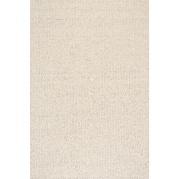 Zeva Textured Flatweave Shag Beige 9 ft. x 12 ft. Indoor Area Rug