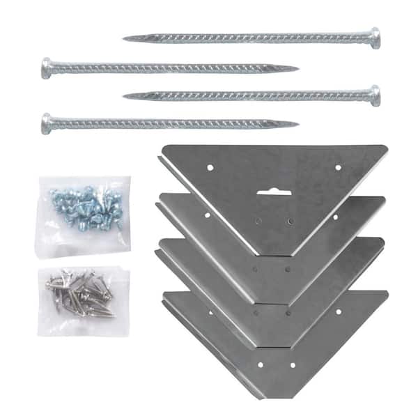 VEIKOUS Anchoring Kit for Shed and Greenhouse on Concrete, Wooden Deck and Soil Grass (68Pieces