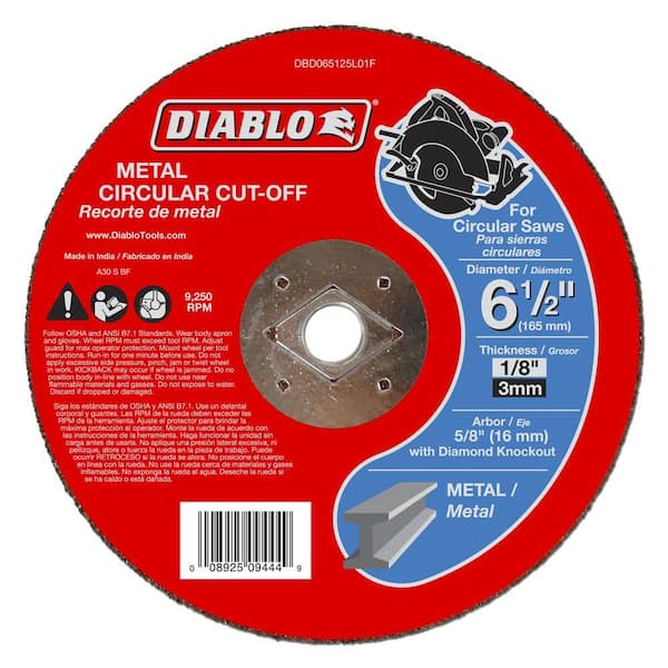 DIABLO 6-1/2 in. x 1/8 in. x 5/8 in. Metal Cut-Off Disc (5-Pack)