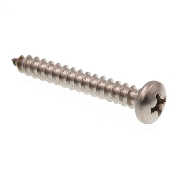 Prime-Line #8 X 1-1/4 in. Grade 18-8 Stainless Steel Phillips Drive Pan Head Self-Tapping Sheet Metal Screws (100-Pack)