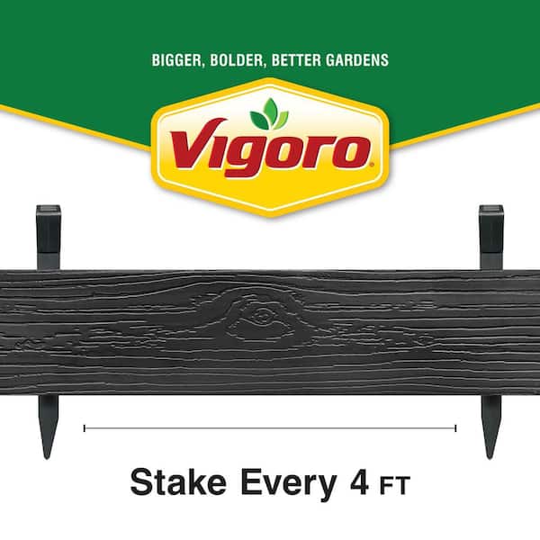 Vigoro 20 ft. Black Composite Edging with Stakes 55420 - The Home