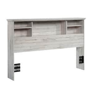 River Ranch White Plank Full/Queen Headboard with Adjustable Shelves
