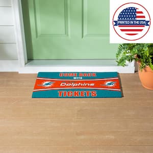 Miami Dolphins 28 in. x 16 in. PVC "Come Back With Tickets" Trapper Door Mat