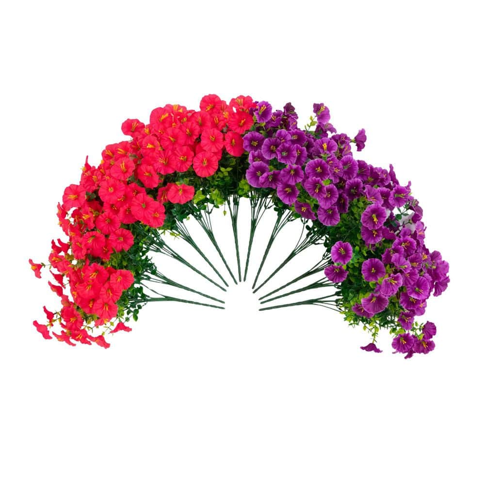 Nearly Natural 14 in. Lavender and Pink Assorted UV Resistant