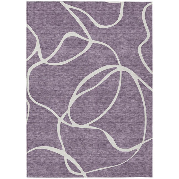 Chantille Machine Washable Indoor/Outdoor Abstract ACN999 Purple 9 ft. x 12 ft. Area Rug