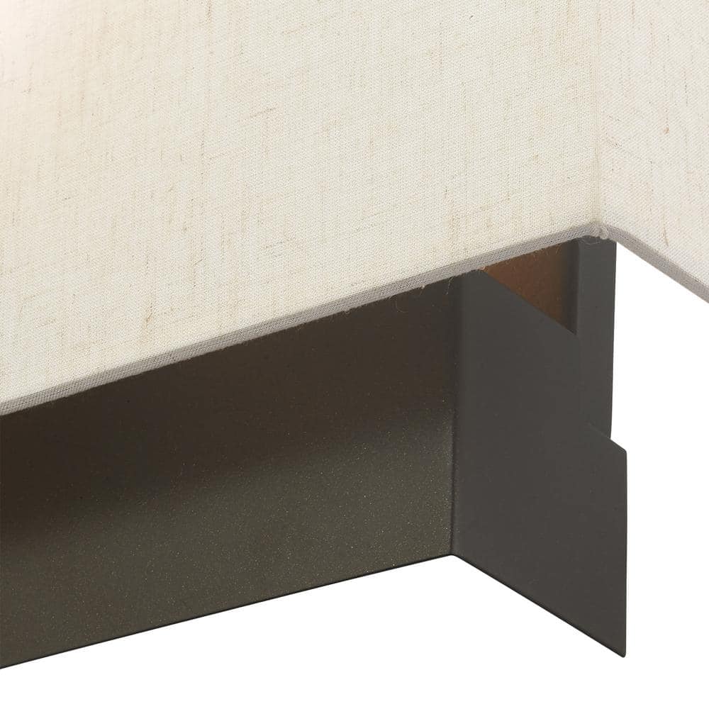 Meadow Modern English Bronze 1-Light ADA Sconce with Oatmeal Shade