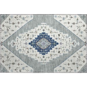 Mayfield Premium Machine Washable Abstract AMF2472 Ivory 2 ft. x 3 ft. Accent Rug