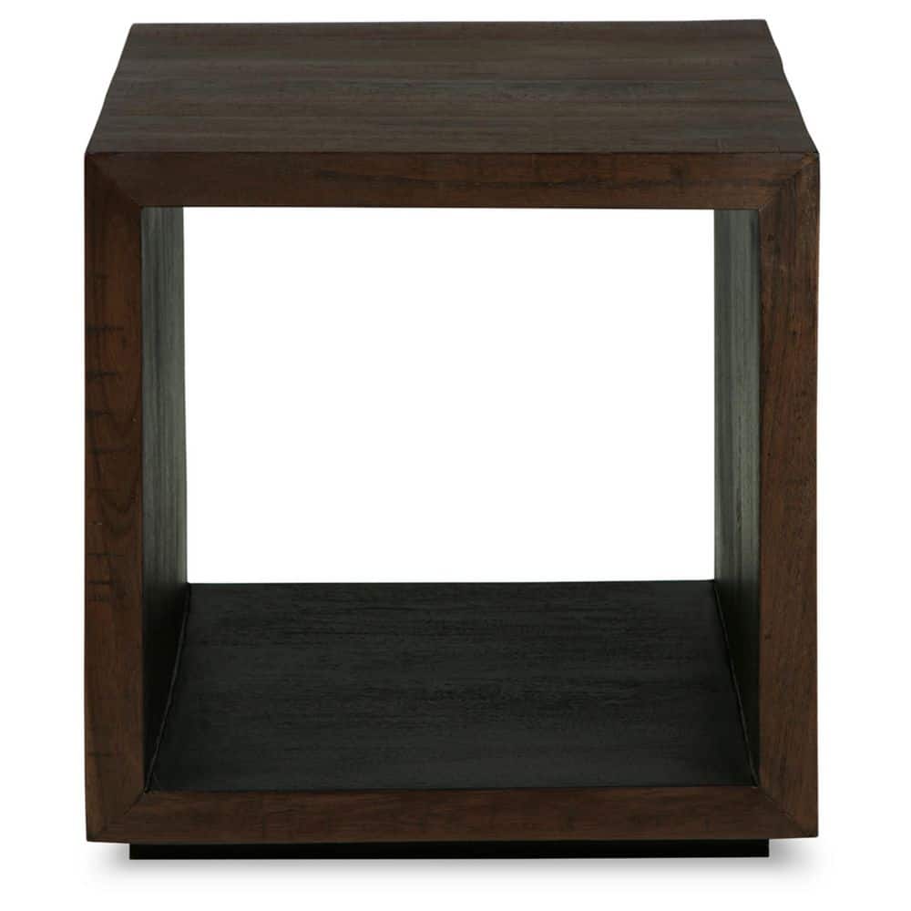 Hensington Square Dark Brown Wood and Metal End Table
