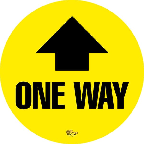 Mighty Line 16 in. Yellow One Way Floor Sign