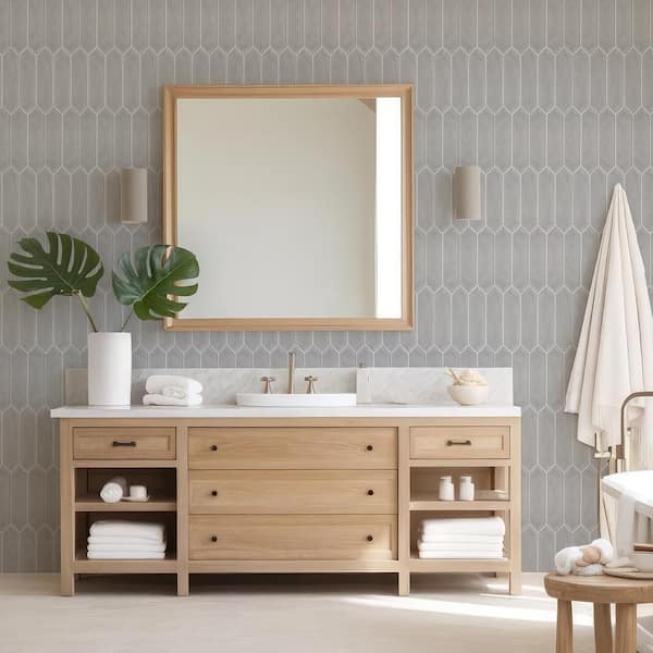 Gloss Grey 3 in. x 12 in. Ceramic Picket Wall Tile (9.33 sq. ft./Case)