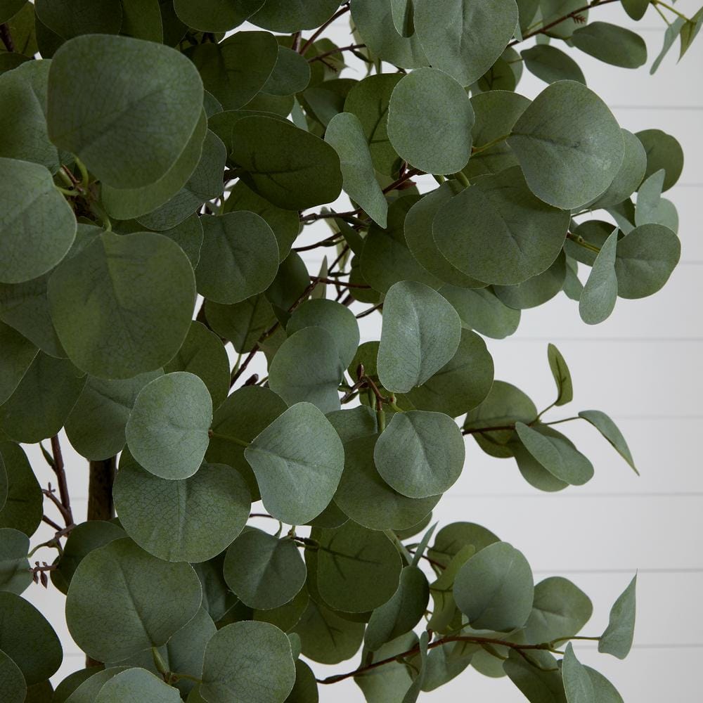 7-Foot Artificial Eucalyptus Tree in Black Plastic Pot