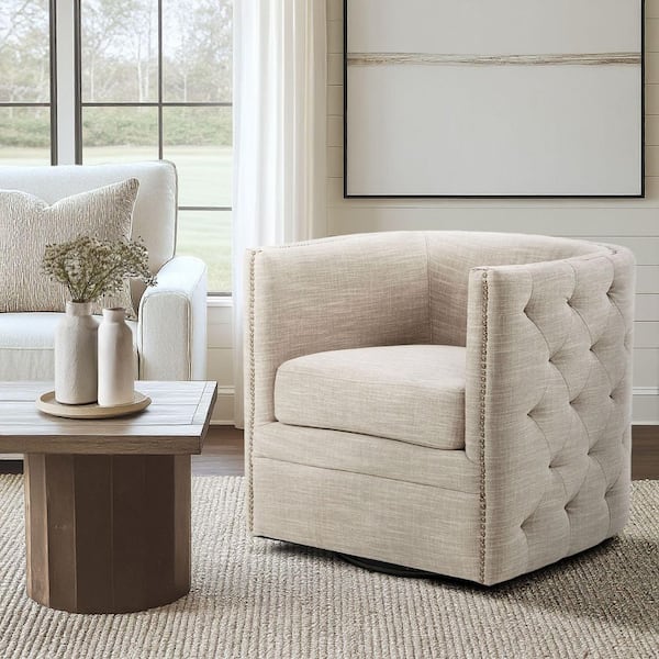 Wilmette Cream Curved Back Swivel Chair