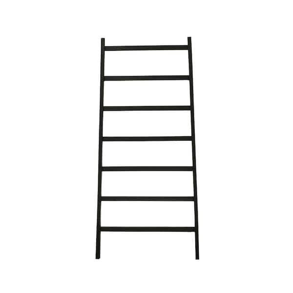 Storied Home 64 in. H Black Decorative Wood Ladder