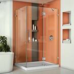 Quatra Lux 46-3/8 in. W x 34-1/4 in. D x 72 in. H Frameless Corner Hinged Shower Enclosure in Chrome