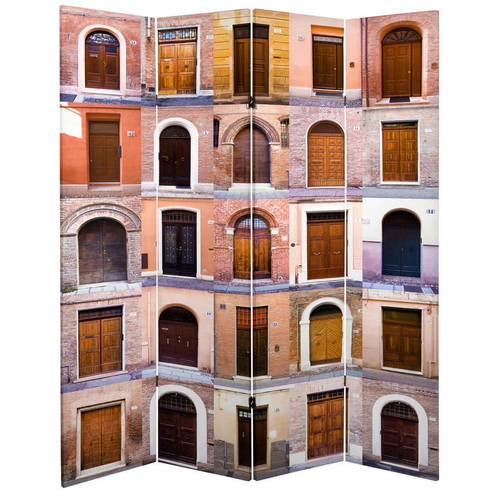 6' Tall Double Sided European Doors Canvas Room Divider