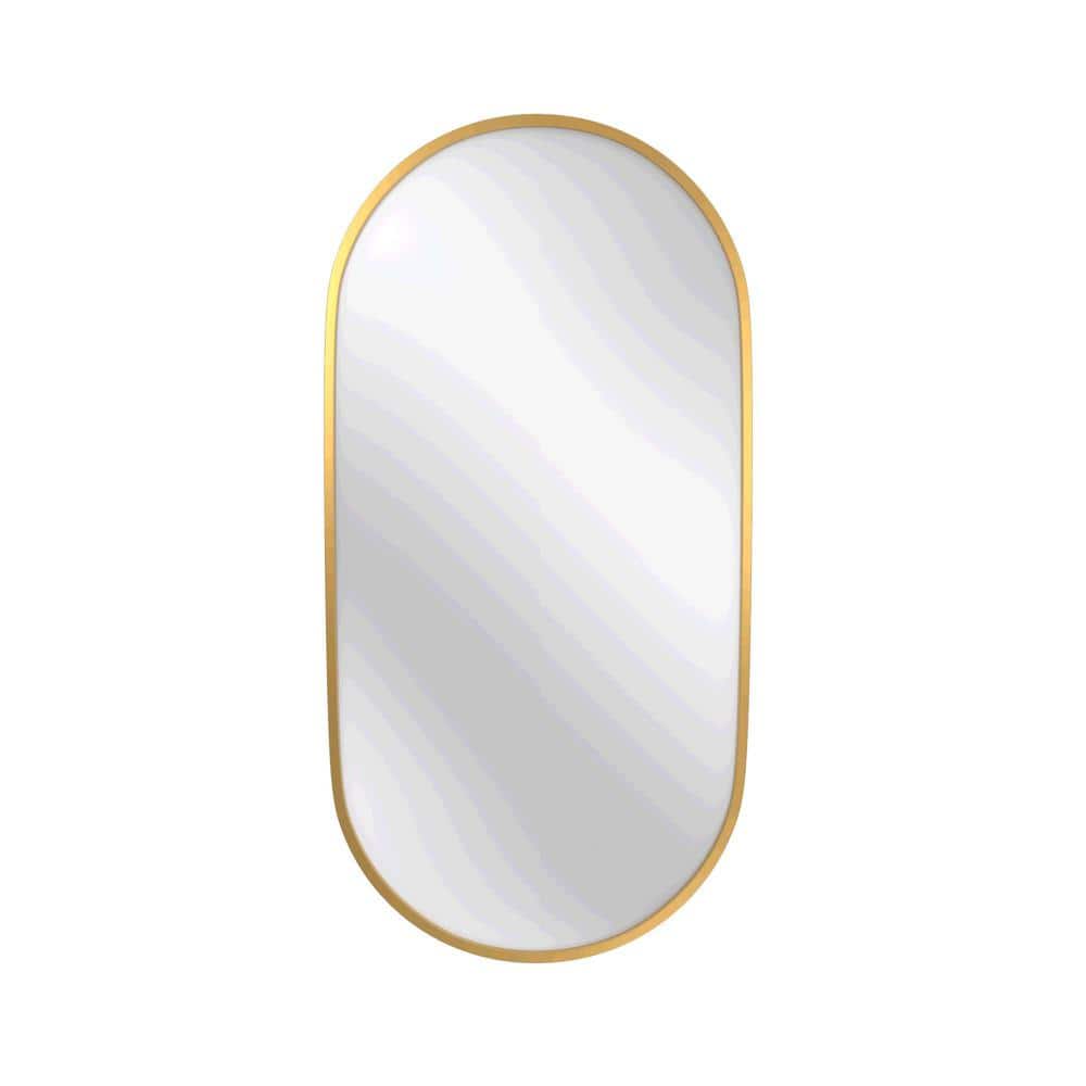 36 in. W x 18 in. H Metal Frame Oval Steel Framed Wall Bathroom Vanity Mirr