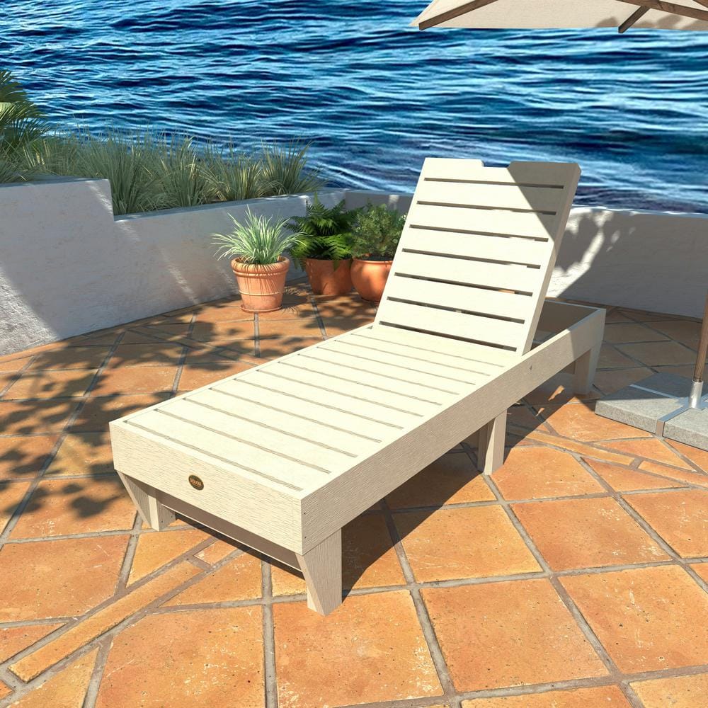 Pinehurst Whitewash Plastic Outdoor Chaise Lounge